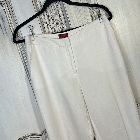 212 Collection Flat Front Linen Blend Trousers Classic Old Money Level - Picture 2 of 9